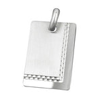 vedhæng, graveringsplade mat blank diamant, sølv 925