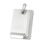 vedhæng, graveringsplade mat blank diamant, sølv 925