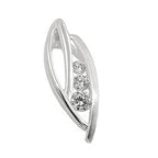 Hæng 17x6mm blad Lignende mat glans med 3 zirkonia sølv 925