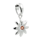 Hængblomst 8mm Kubisk zirkonia Rød-Orange Sølv 925