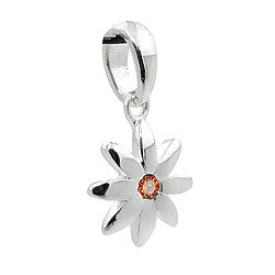 Hængblomst 8mm Kubisk zirkonia Rød-Orange Sølv 925