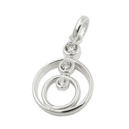 Vedhæng 17x13mm 2 ringe med 3 kubiske zirkonier sølv 925