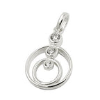 Vedhæng 17x13mm 2 ringe med 3 kubiske zirkonier sølv 925