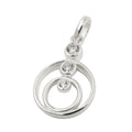 Vedhæng 17x13mm 2 ringe med 3 kubiske zirkonier sølv 925