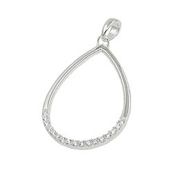 Hængende 25x18mm faldbue med Cubic Zirconia Silver 925
