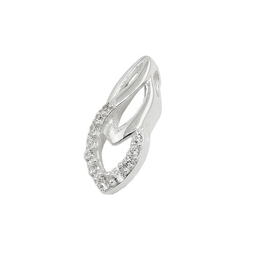 Pendel 17x7mm med Zirconias sølv 925