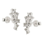 Ørestikker 13x6mm blomst med kubiske zirkonier sølv 925