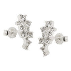 Ørestikker 13x6mm blomst med kubiske zirkonier sølv 925