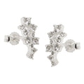 Ørestikker 13x6mm blomst med kubiske zirkonier sølv 925