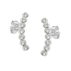 Øreørering 16x3 mm bue med 7 kubiske zirkonier hvidsølv 925