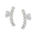 Øreørering 16x3 mm bue med 7 kubiske zirkonier hvidsølv 925