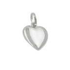 Vedhæng 10mm Hjerte Rhodium belagt Sølv 925
