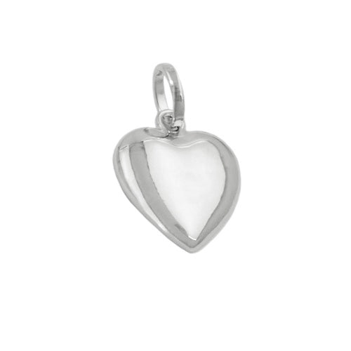 Vedhæng 10mm Hjerte Rhodium belagt Sølv 925