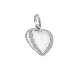 Vedhæng 10mm Hjerte Rhodium belagt Sølv 925