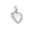 Vedhæng 10mm Hjerte Rhodium belagt Sølv 925