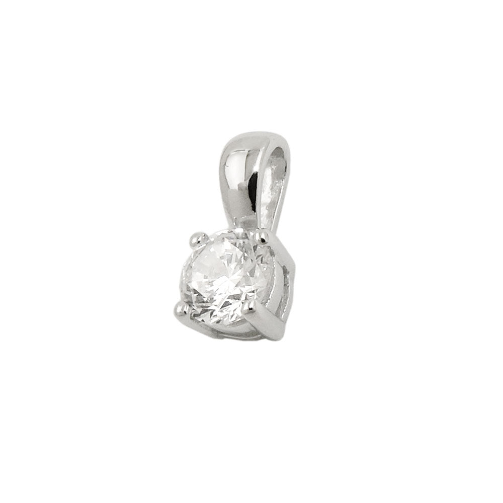 Vedhæng 5 mm zirkonia rund i kløe-indstilling sølv 925
