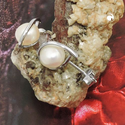 Ørestikker 11x7mm Kultiveret Perlemrodium Sølv 925