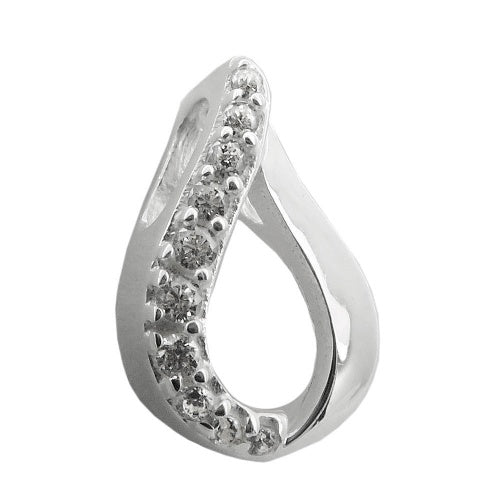 Vedhæng 11x7mm Zirconia Shiny Silver 925