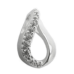 Vedhæng 11x7mm Zirconia Shiny Silver 925