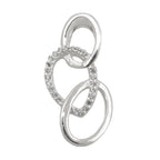 Vedhæng 21x10mm med 3 ellipser og zirkoniasølv 925