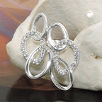 Ørestikker 16x7mm med 3 ellipser og Cubic Zirconias Silver 925