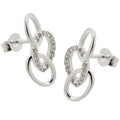 Ørestikker 16x7mm med 3 ellipser og Cubic Zirconias Silver 925