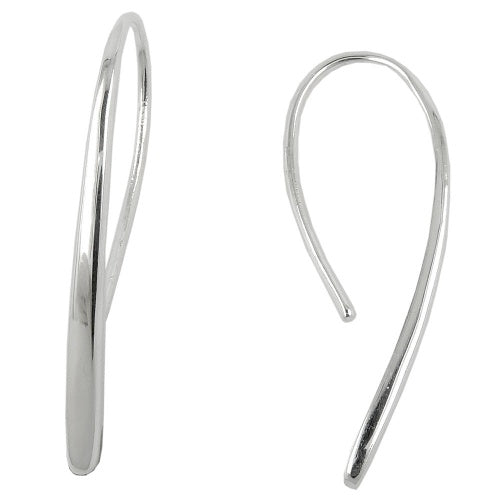 Pull-through øreringe-øreledninger 33x2,5 mm drop shiny silver 925