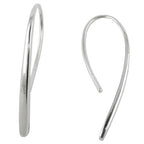 Pull-through øreringe-øreledninger 33x2,5 mm drop shiny silver 925