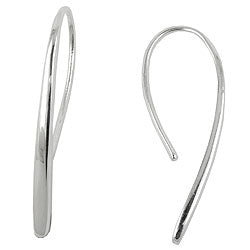 Pull-through øreringe-øreledninger 33x2,5 mm drop shiny silver 925
