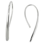 Pull-through øreringe-øreledninger 33x2,5 mm drop shiny silver 925