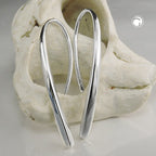 Pull-through øreringe-øreledninger 33x2,5 mm drop shiny silver 925