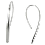 Pull-through øreringe-øreledninger 33x2,5 mm drop shiny silver 925