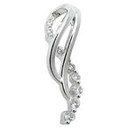 Vedhæng 25x7 mm med mange zirkonia-rhodiumbelagte sølv 925