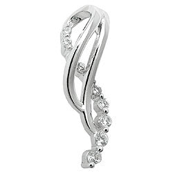 Vedhæng 25x7 mm med mange zirkonia-rhodiumbelagte sølv 925