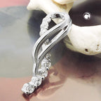 Vedhæng 25x7 mm med mange zirkonia-rhodiumbelagte sølv 925