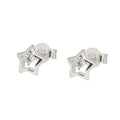 Hinger-ørering 6mm stjerne med Cubic Zirconia Silver 925