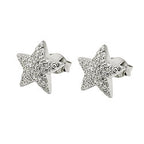 Ørestikker 10x10mm Star Cubic Zirconias Hvid Rhodium Sølvbelagt 925