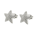 Ørestikker 10x10mm Star Cubic Zirconias Hvid Rhodium Sølvbelagt 925