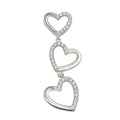 Vedhæng 42x13mm hjerter med zirkoniaer skinnende rhodium belagt sølv 925