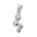 Vedhæng 12x6mm zirkoniaer Skinnende rhodiumbelagt sølv 925