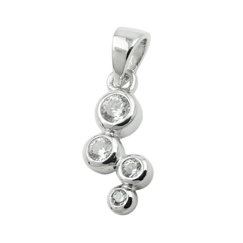 Vedhæng 12x6mm zirkoniaer Skinnende rhodiumbelagt sølv 925