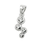 Vedhæng 12x6mm zirkoniaer Skinnende rhodiumbelagt sølv 925