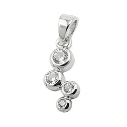 Vedhæng 12x6mm zirkoniaer Skinnende rhodiumbelagt sølv 925