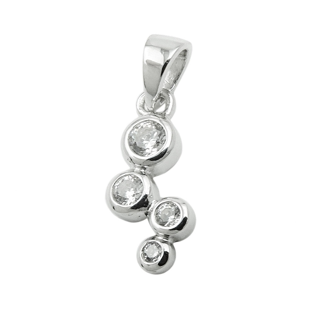 Vedhæng 12x6mm zirkoniaer Skinnende rhodiumbelagt sølv 925