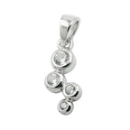 Vedhæng 12x6mm zirkoniaer Skinnende rhodiumbelagt sølv 925
