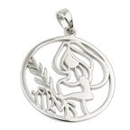 Vedhæng 21mm Zodiac Virgo Skinnende Rhodium Sølvbelagt 925