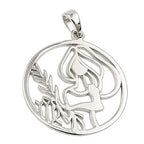 Vedhæng 21mm Zodiac Virgo Skinnende Rhodium Sølvbelagt 925