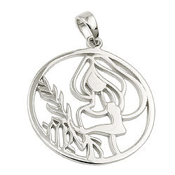 Vedhæng 21mm Zodiac Virgo Skinnende Rhodium Sølvbelagt 925