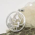 Vedhæng 21mm Zodiac Virgo Skinnende Rhodium Sølvbelagt 925