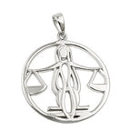 Vedhæng 21mm Zodiac Libra Skinnende Rhodium belagt sølv 925